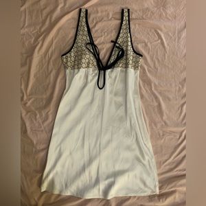 Lace Panel Tie Front Mini Shift Dress, Size 8